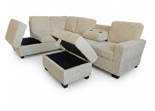 Cream Corduroy 6 Seater Sofa - Miracle Interior | Lufeno Canada