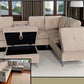 Beige Velvet 6 Seater Sofa