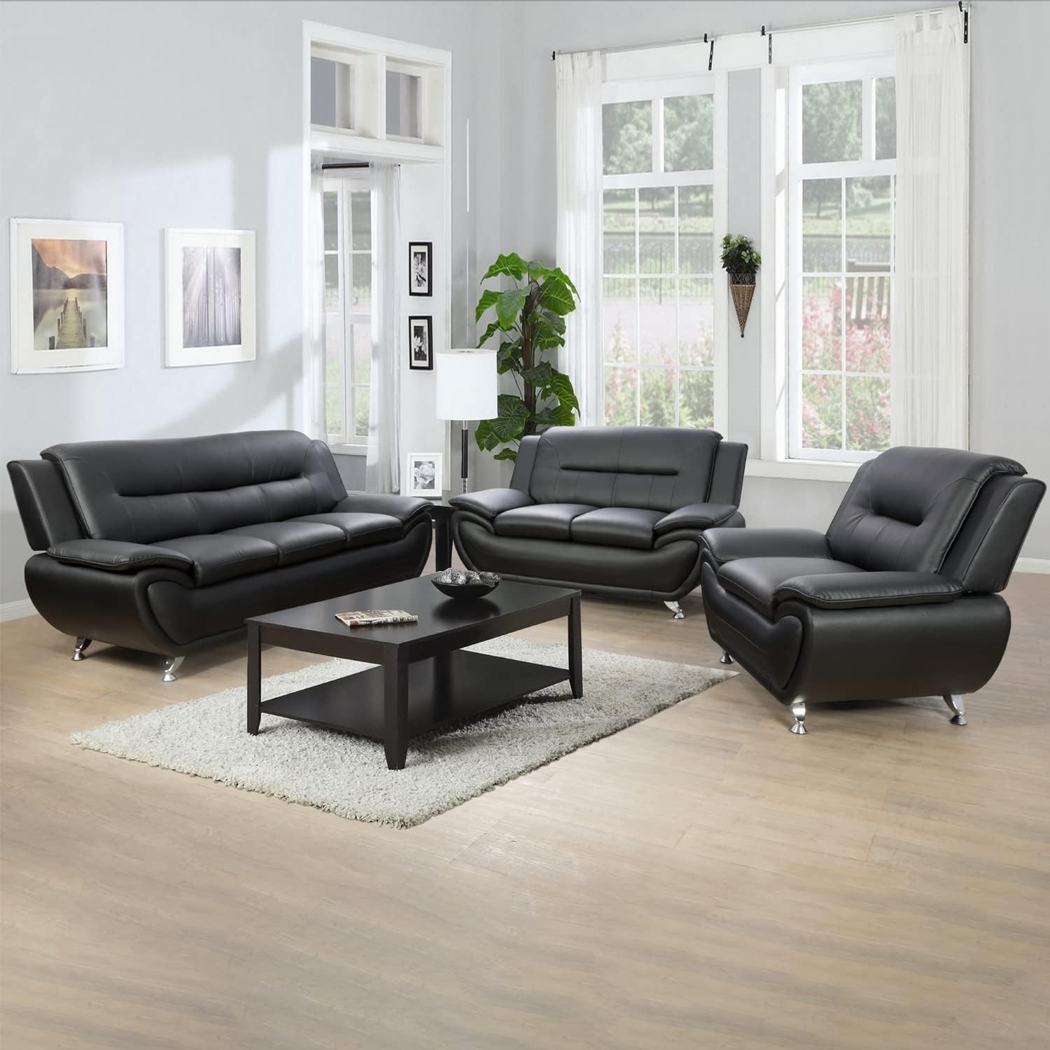 Randy Black Fabric Sofa - Miracle Interior | Lufeno Canada