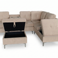 Beige Velvet 6 Seater Sofa