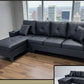 Black Leather 4 Seater Sofa
