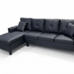 Black Leather 4 Seater Sofa