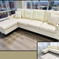 Cream Leather 4 Seater Sofa