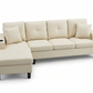 Cream Leather 4 Seater Sofa