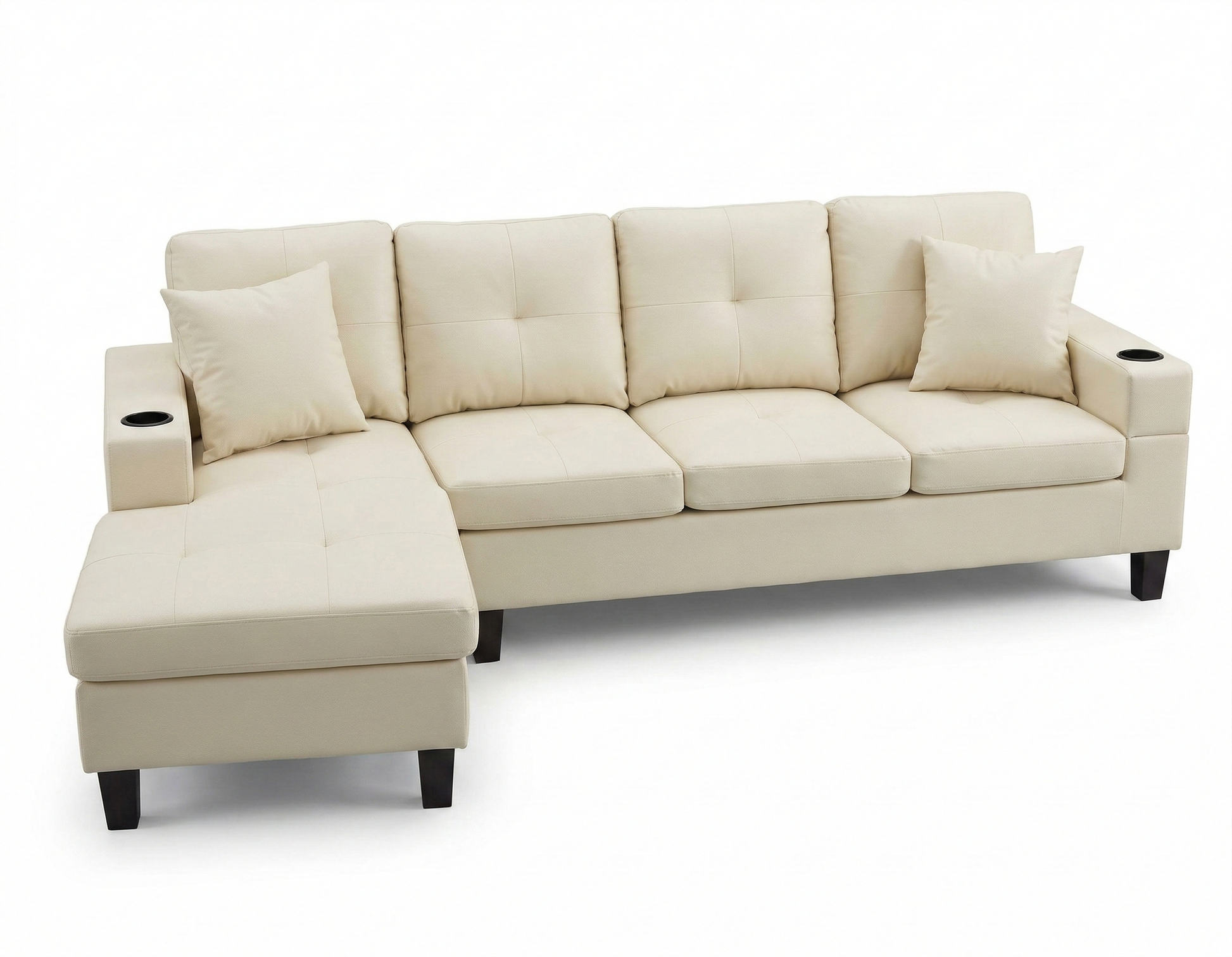 Cream Leather 4 Seater Sofa – Sofa