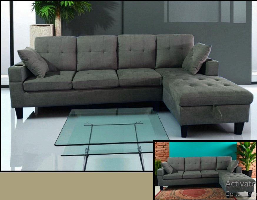 Grey Fabric 4 Seater Sofa - Miracle Interior | Lufeno Canada