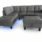 Grey Chenille 6 Seater Sofa