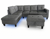 Grey Chenille 6 Seater Sofa