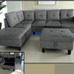 Grey Chenille 6 Seater Sofa