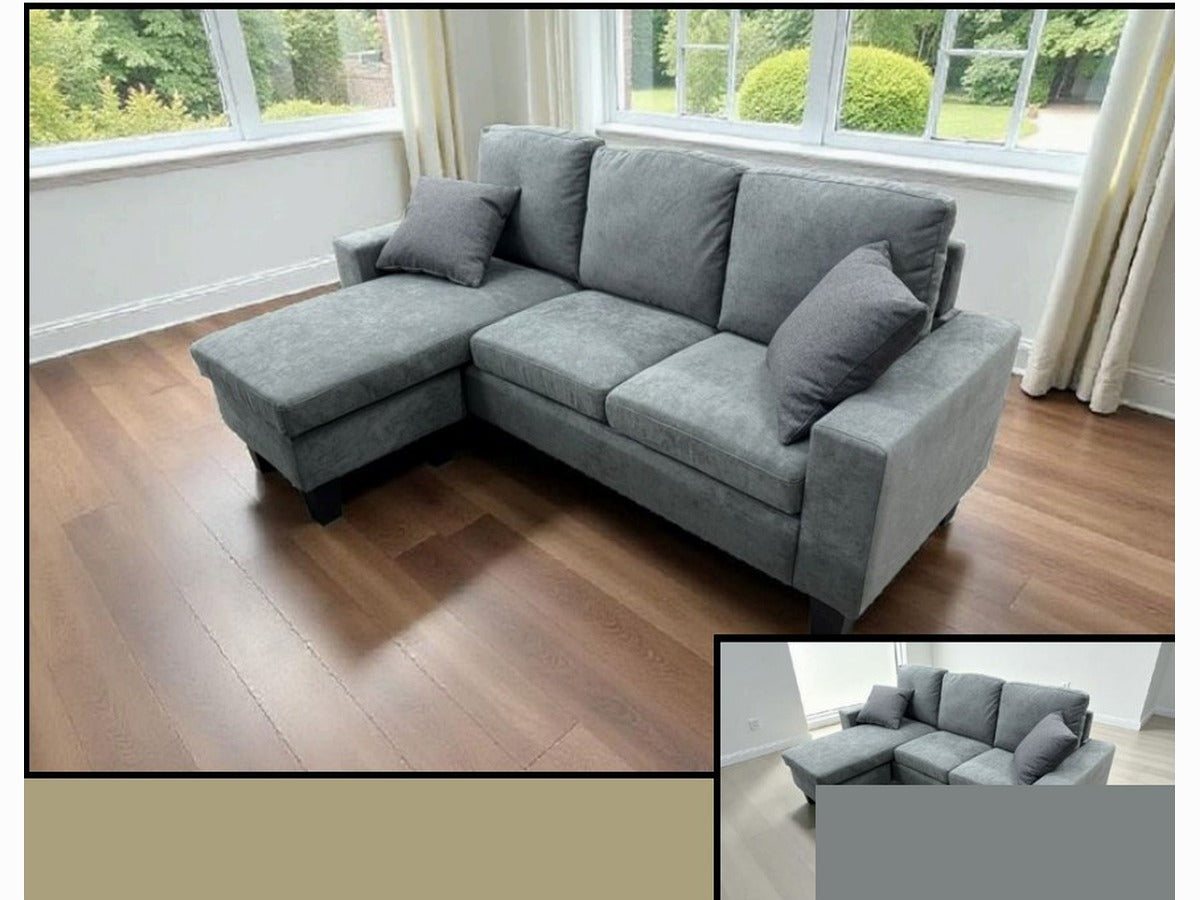 Fabric Grey 3 Seater Sofa