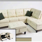 Cream Leather PU 6 Seater Sofa